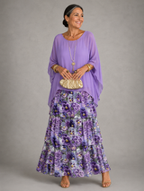 Lila mit Blumen