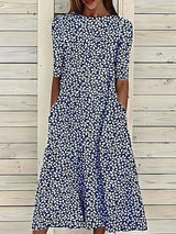 Dunkelblau mit Blumenmuster
